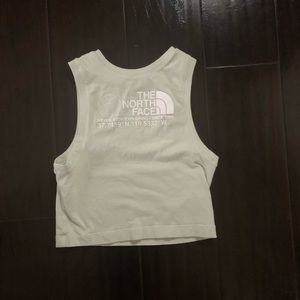 light green north face tank
